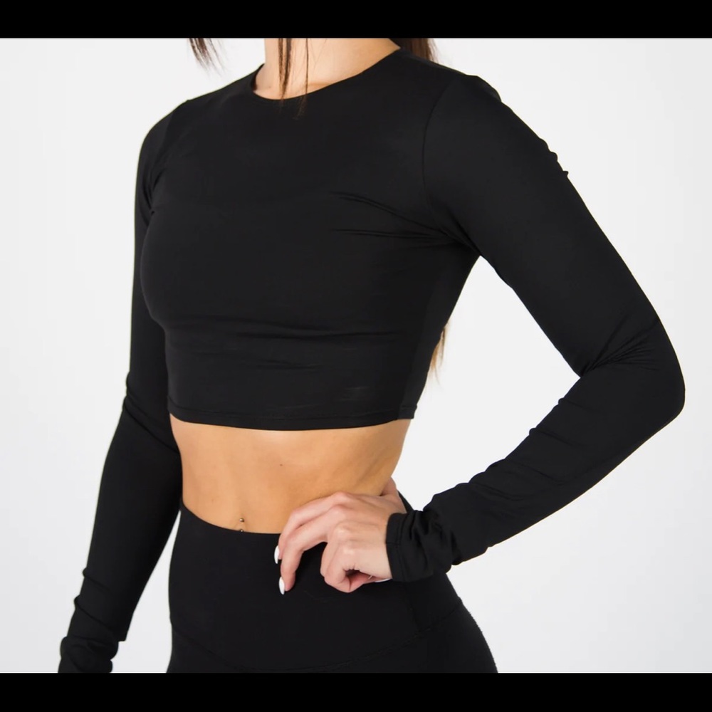 Four Thirteen apparel Long Sleeve Illusion Crop Top